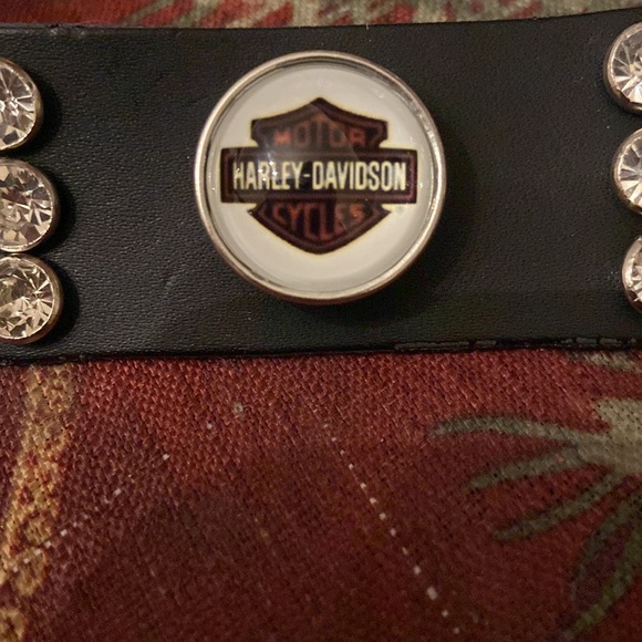 Harley Leather Bling Bracelet - Picture 3 of 6